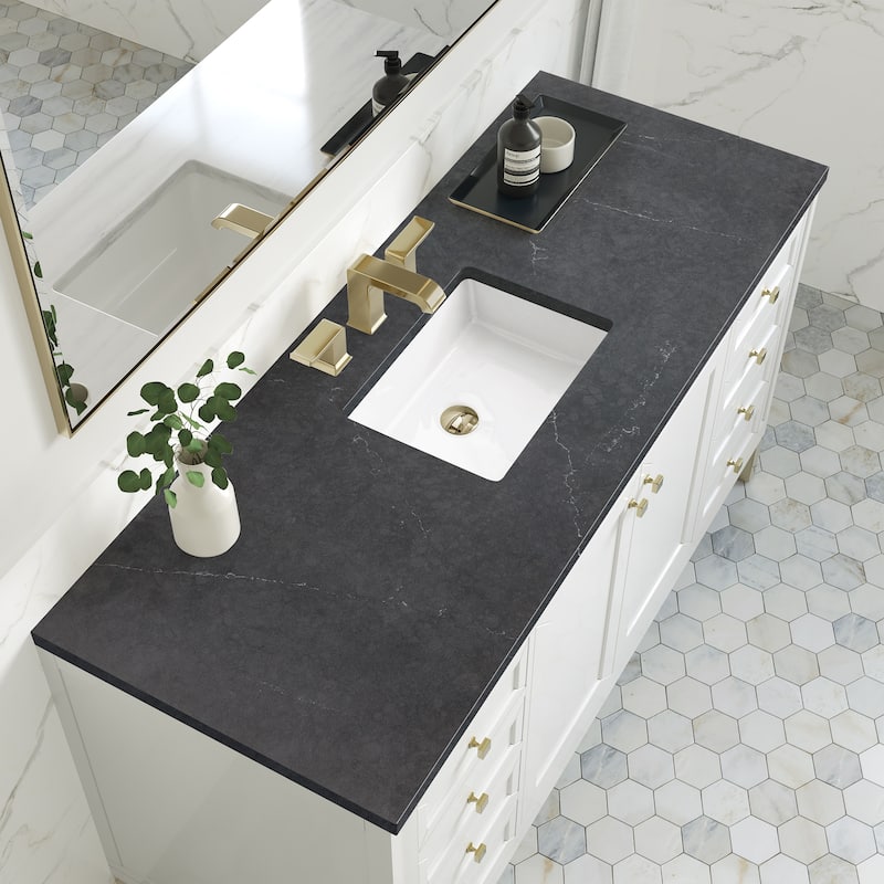 James Martin Vanities Chicago 60" Single Vanity, Glossy White