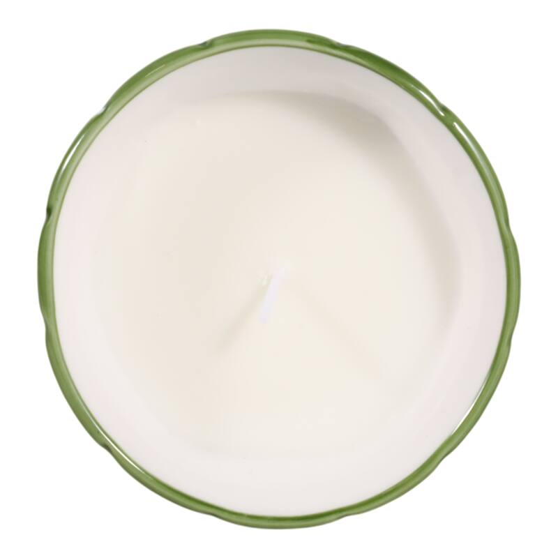 Modern Chinoiserie Ceramic Candle - Lavender Verbena Scented - 4.0"