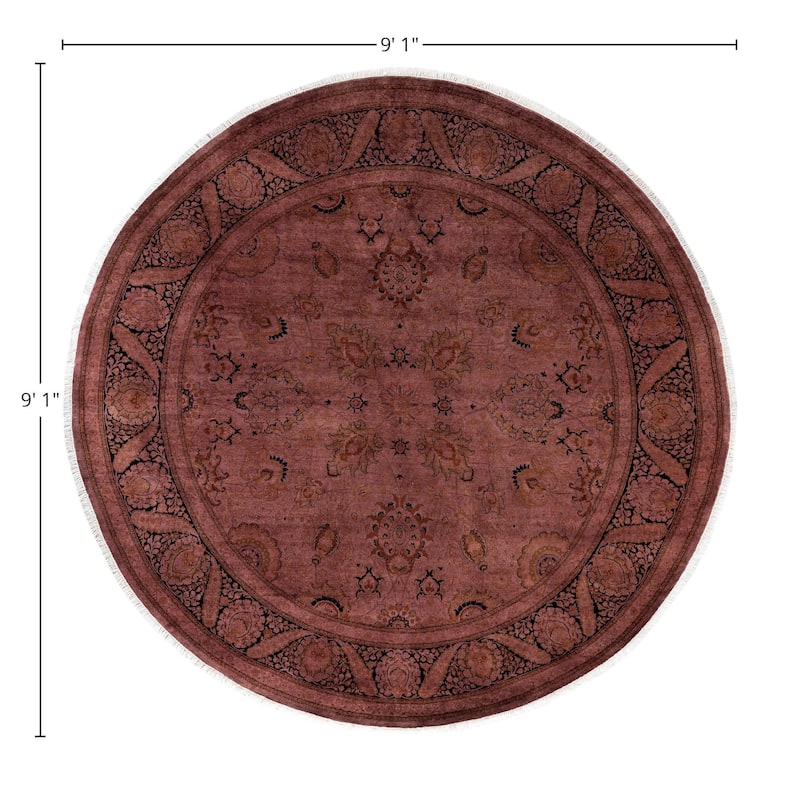 Overdyed One-of-a-Kind Hand-Knotted Area Rug - Purple - 9' 1" x 9' 1"