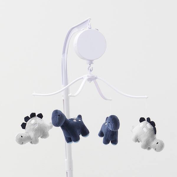 Shop Bedtime Originals Roar Blue Gray Dinosaur Musical Baby Crib