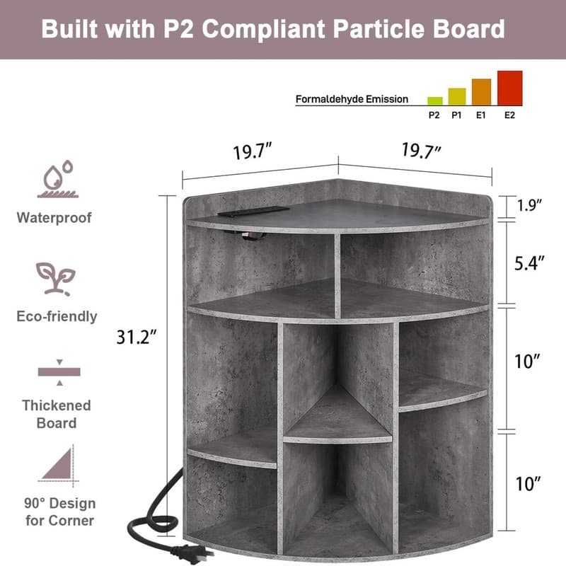 3-Tier Corner Cabinet with Adjusting Shelves