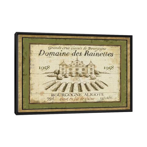 iCanvas "French Wine Label III " by Daphne Brissonnet Framed Canvas Print