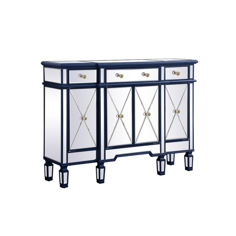 Contemporary 3-drawer 4-door Mirrored Cabinet