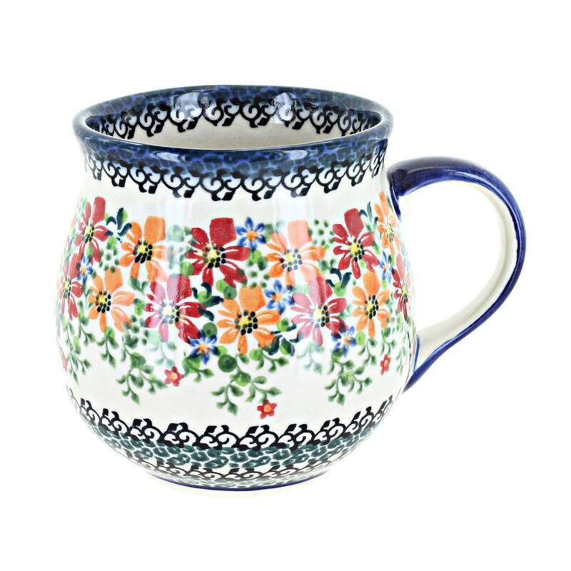 Blue Rose Polish Pottery K04D Galia Large Bubble Mug