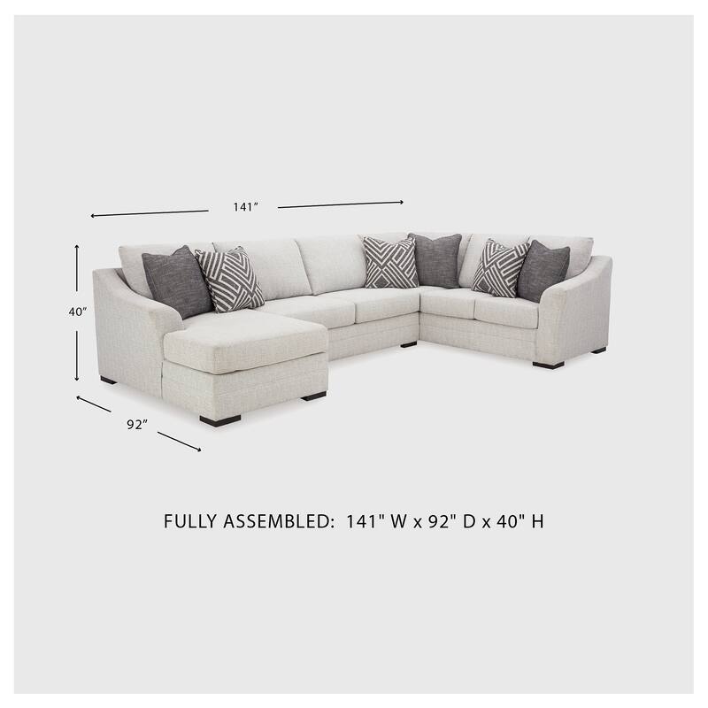 Signature Design by Ashley Koralynn Beige 3-Piece Sectional with Chaise