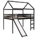 preview thumbnail 14 of 15, Full Size Loft Bed, House Bed with Slide and Guard Rails,High-quality Solid Pine Wood