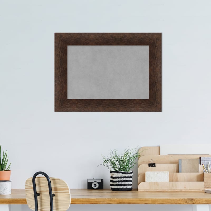 Amanti Art Warm Walnut Framed Magnetic Board