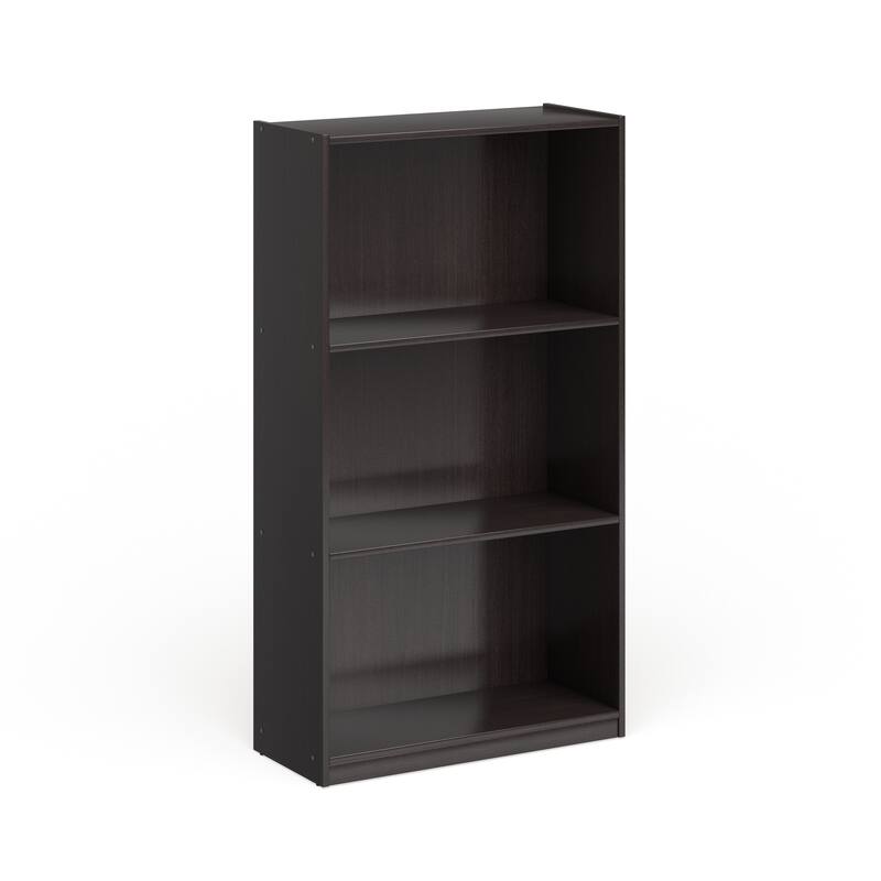 Porch & Den Chrystie Basic 3-shelf Bookcase - Dark Walnut