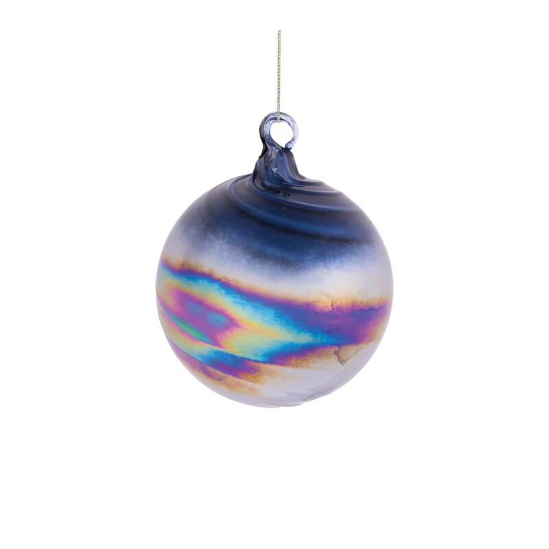 Iridescent Swirled Glass Ornament (Set of 12) - N/A