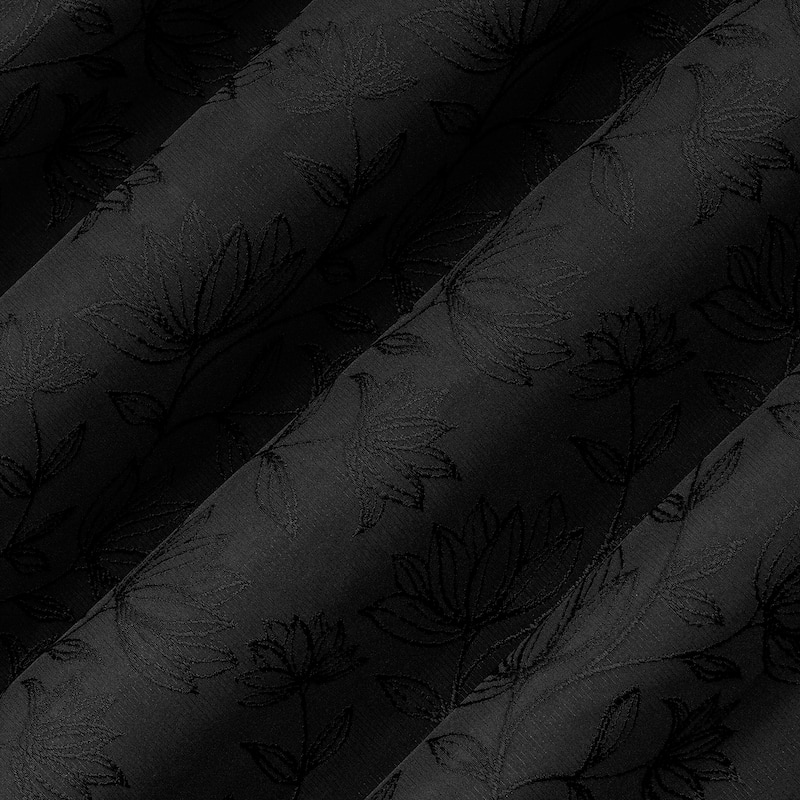 Sun Zero Bronte Floral Jacquard Total Blackout Rod Pocket 1-Piece Curtain Valance