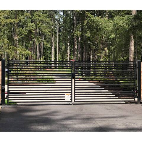 ALEKO Dual Swing Milan Style Steel Driveway Gate 18 feet Black - 18 x 6 feet