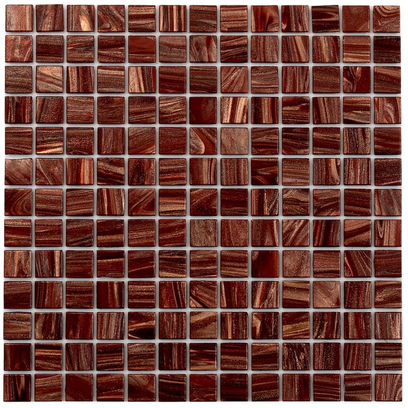 Apollo tile 12" x 12" Celestial Glossy Fire Brick Red Glass Tile (20 sq ft/case) - 20 Pack
