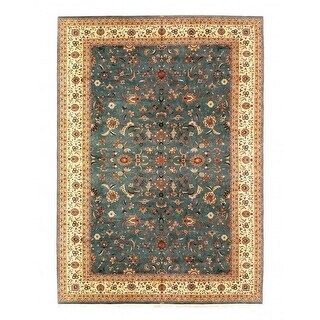 Canvello Light Green Fine Hand knotted Tabriz Rug - 12' X 18' - 18'4 ...