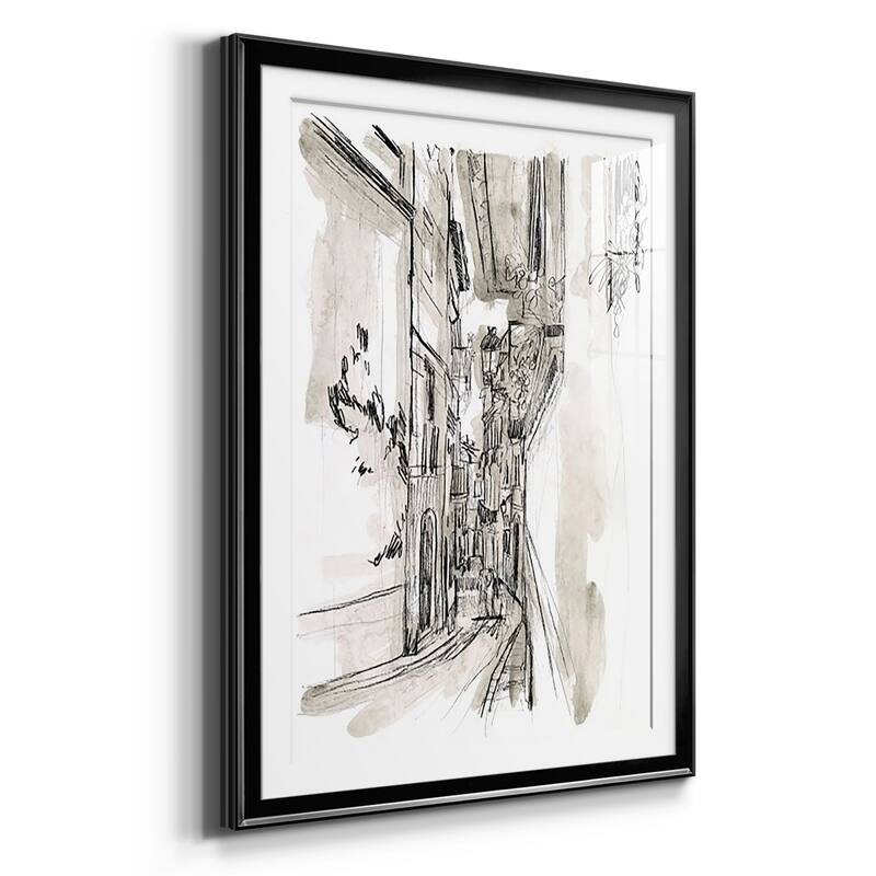Europe Street Sketches I Premium Framed Print - Ready to Hang