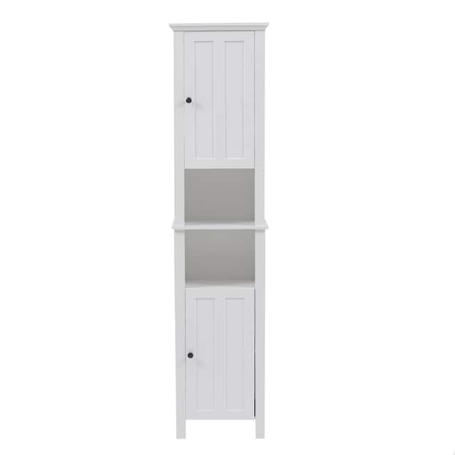 Tall White Bathroom Tower Cabinet