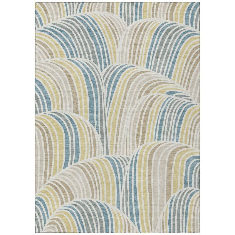 Machine Washable Indoor/ Outdoor Modern Parsons Chantille Rug