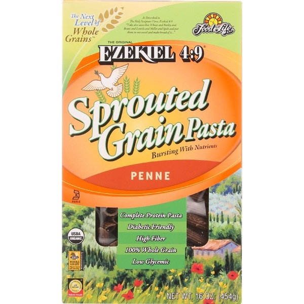 Food For Life Baking Co. Pasta - Organic - Ezekiel 4-9 - Sprouted Whole Grain - Penne - 16 oz - case of 6