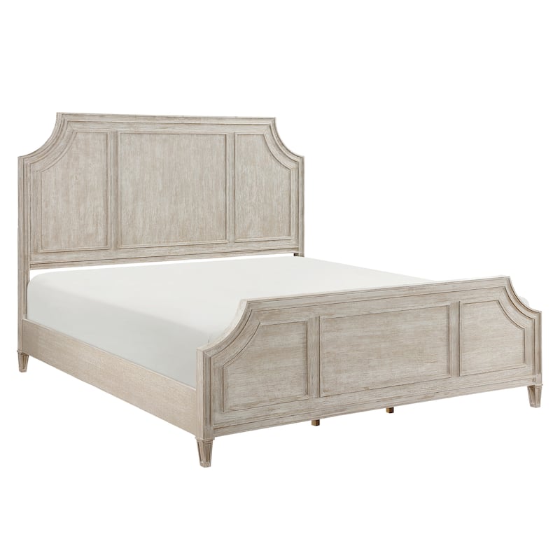 Light Brown Queen Bed with Curved Framing Traditional Design - Brown