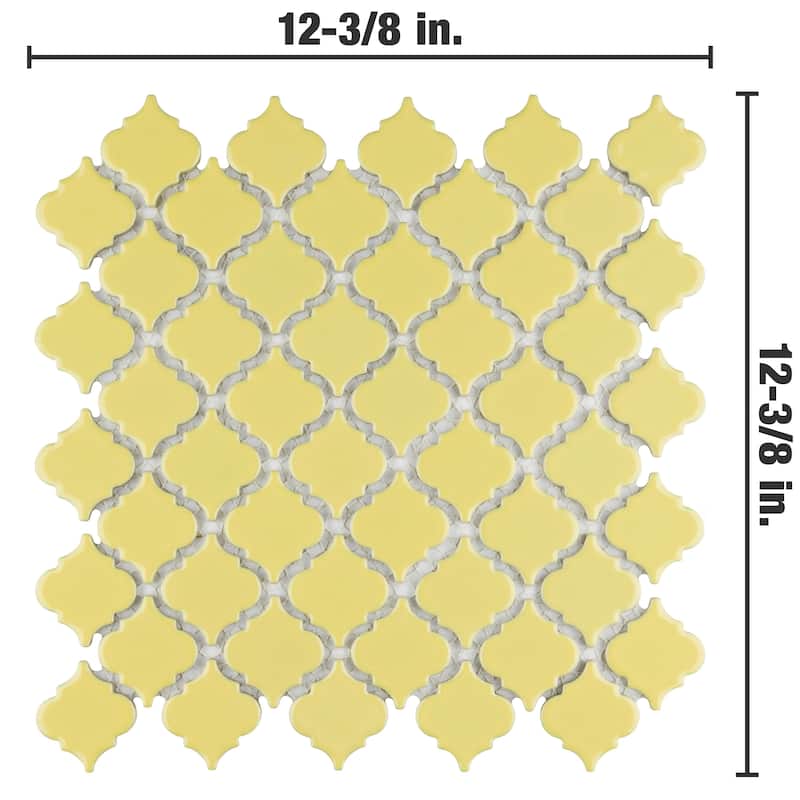 Merola Tile Hudson Tangier Vintage Yellow 12-3/8" x 12-3/8" Porcelain Floor and Wall Tile