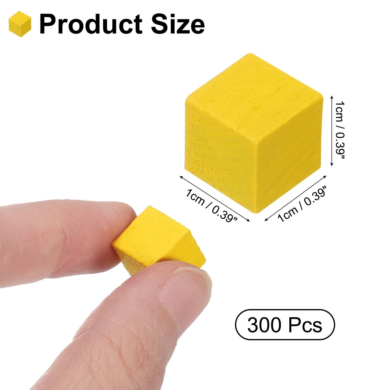 Wood Blocks for Crafts, Unfinished Wood Cube Solid Wooden - 1cm