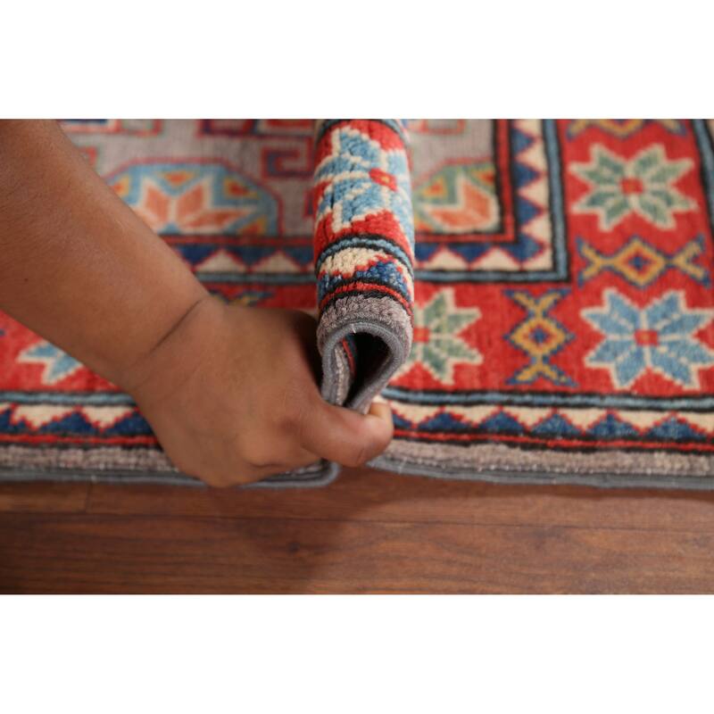 Geometric Kazak Oriental Accent Rug Handmade Wool Carpet - 2'0"x 3'1"