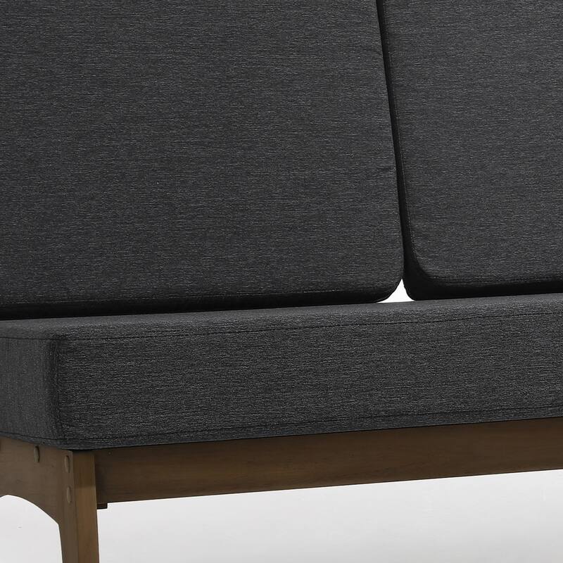 Casual Teak Outdoor Patio Conversation Set with Cushioned Sofa Loveaseat