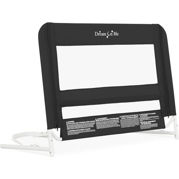 slide 2 of 28, Dream On Me Lightweight Mesh Security Adjustable Bed Rail for Toddler Black