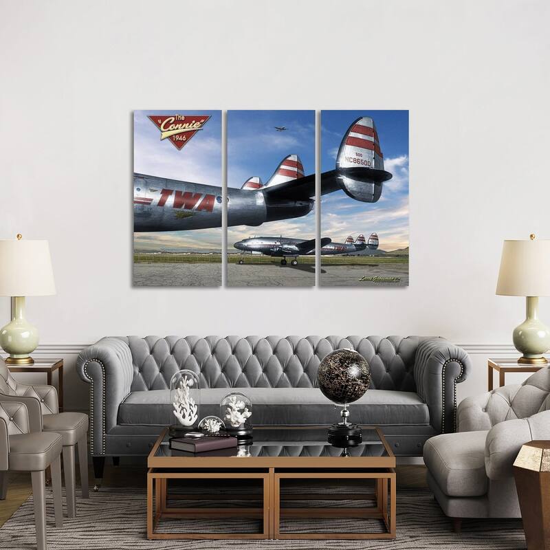 iCanvas "TWA Connies" by Larry Grossman 3-Piece Canvas Wall Art Set - 40x60x1.5