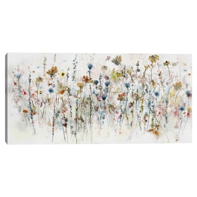 Watercolor Wildflowers by Studio Arts Canvas Art Print - Orange