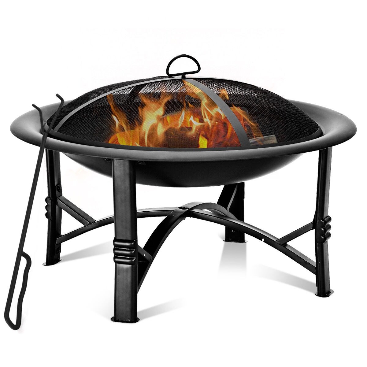 Shop Costway 30 Outdoor Fire Pit Bbq Portable Camping Firepit