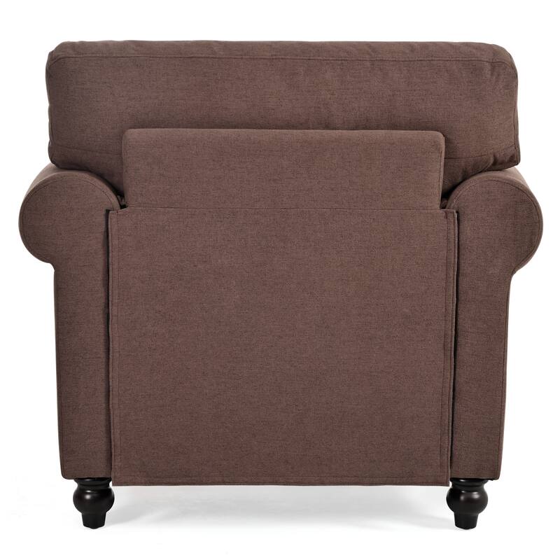 Brown 37.4" Accent Chair with Nailheads
