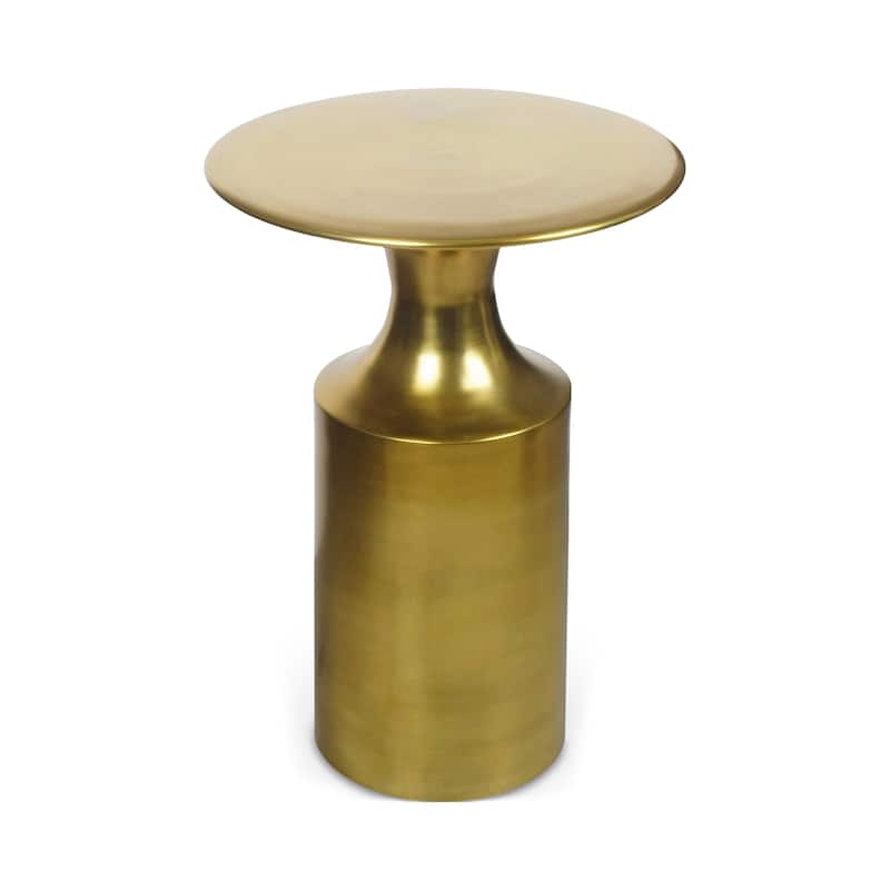 Aurelle Home Art Deco Aluminum Pedestal Accent Table