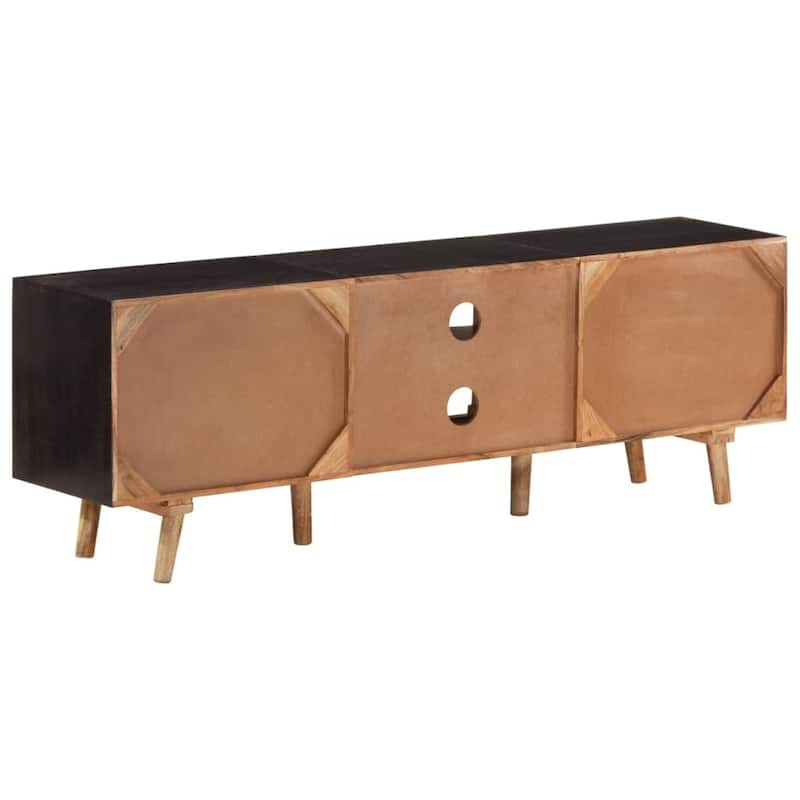 vidaXL TV Stand 55.1"x11.8"x18.1" Rough Mango Wood and Solid Wood Acacia - 55.1" x 11.8" x 18.1"