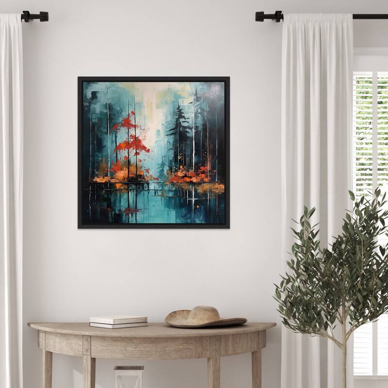 Dense Forest by Tradelink inhouse artist (22 x 22 in.), Framed Canvas Wall Art Print