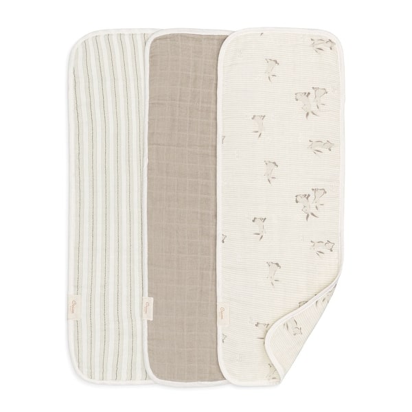 slide 2 of 13, Crane Baby Organic Cotton 3-pc. Bunny Burp Cloth Set Bunny