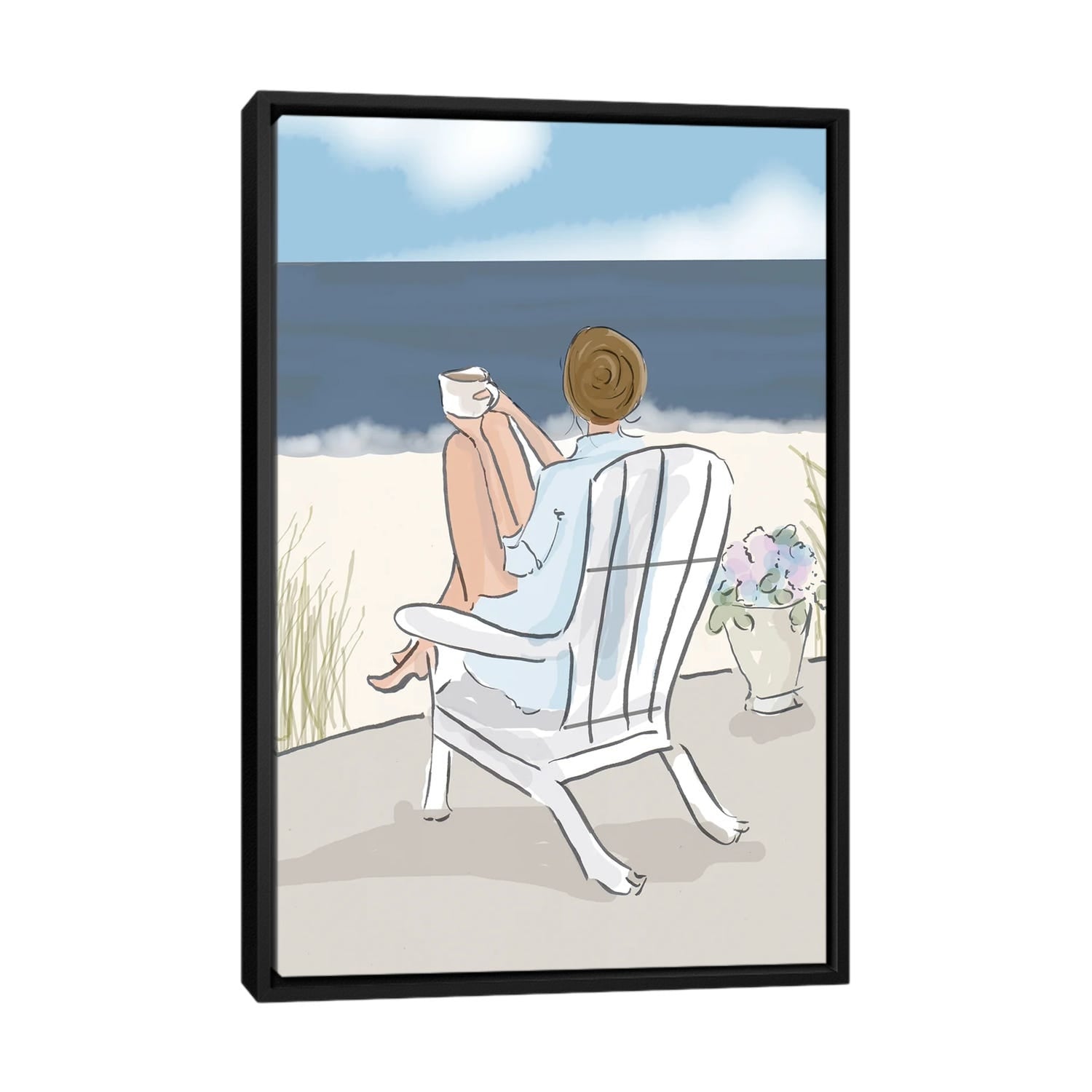 iCanvas "Coffee On The Water" by Heather Stillufsen Framed Canvas Print