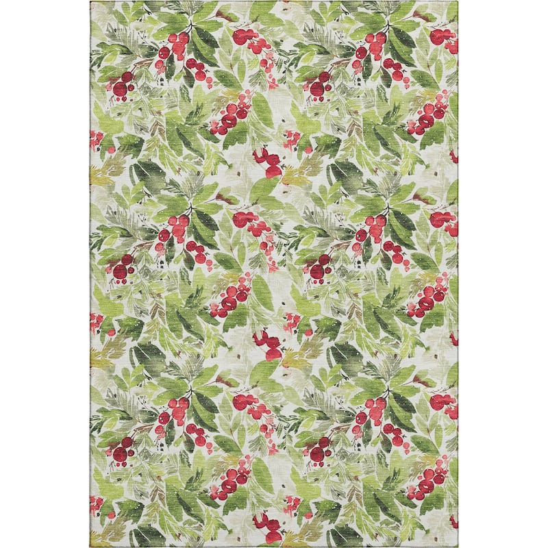 Premium Washable Super Soft Christmas Holly Mayfield Rug