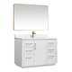 preview thumbnail 1 of 14, San Single Bath Vanity with Composite Stone Top and Mirror 48in. - White