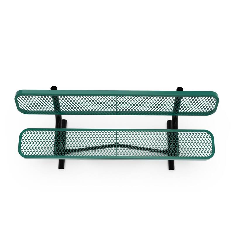 Commercial Grade Expanded Mesh Metal Outdoor Bench with Anchors