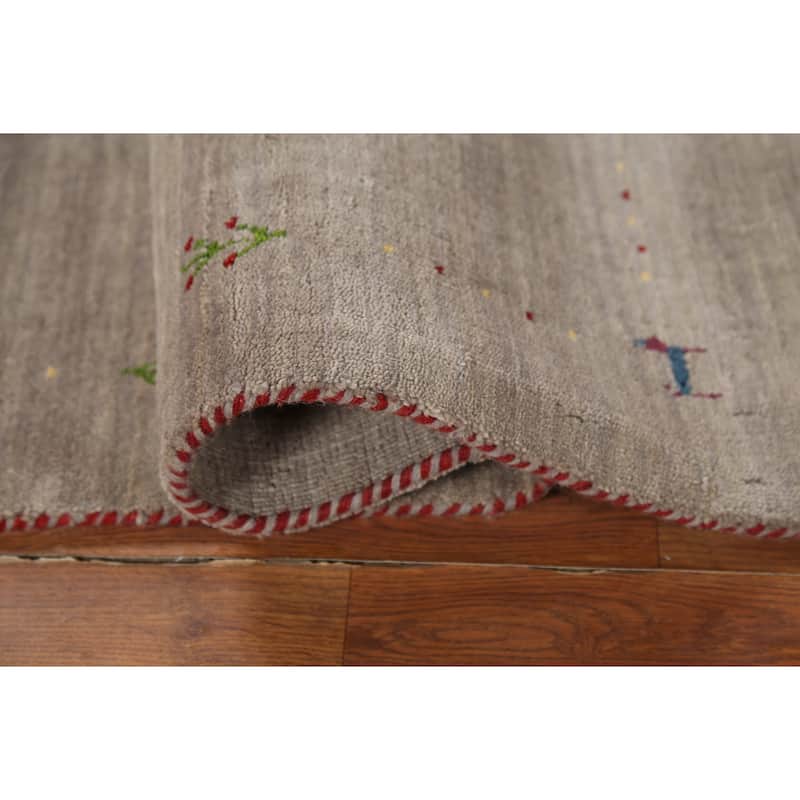 Tribal Gabbeh Indian Accent Rug Hand-Knotted Oriental Wool Carpet - 2'7"x 4'9"