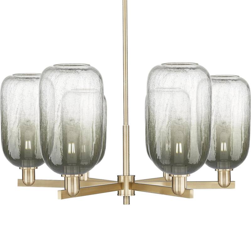 Innovations Lighting 716-6CR-17-24 Brookhaven Cloche Chandelier - Champagne Bronze / Slate