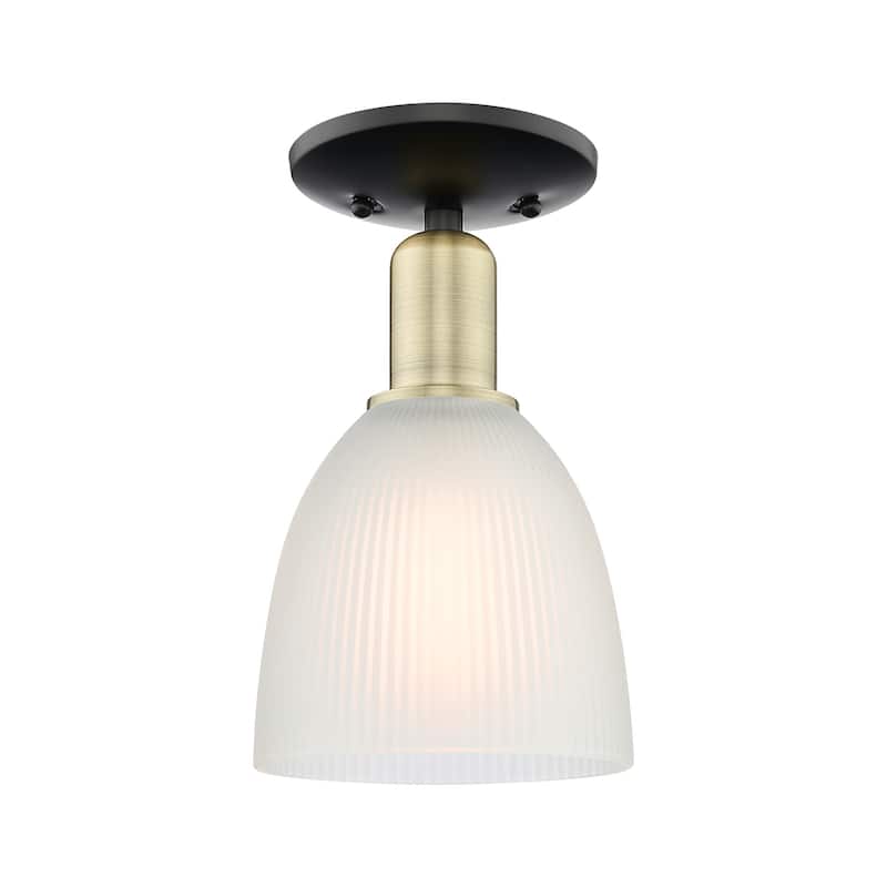 Innovations Lighting 716-1C-11-6 Castile Semi-Flush Castile 6" Wide - Black Antique Brass / White