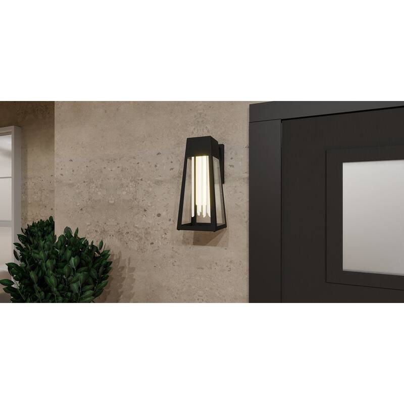 Guinn Integrated LED Matte Black Outdoor Wall Lantern