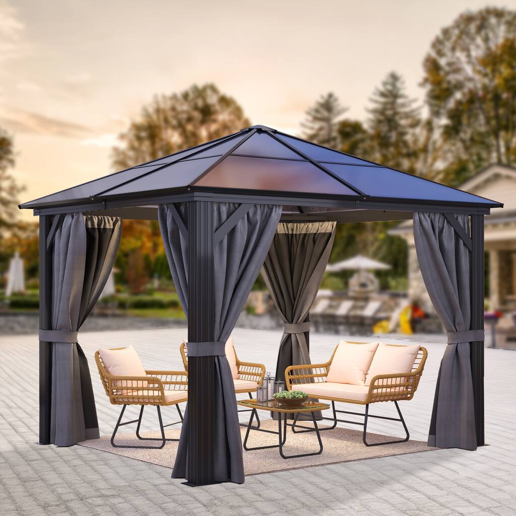 Outdoor Grey Metal Canopy Gazebo