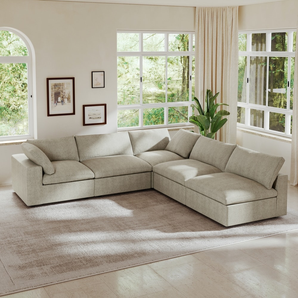 120.45'' Oversize Down Filled Corner 5-seats Sectional Sofa Couch