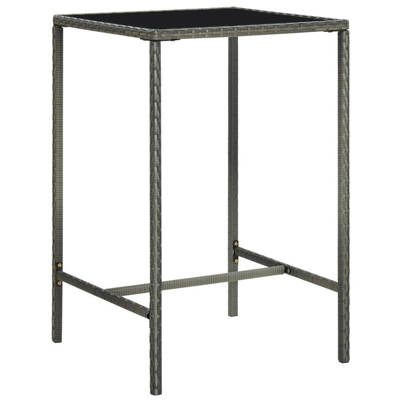 vidaXL Patio Bar Set Outdoor Bistro Set Bar Stool Bistro Table Poly Rattan