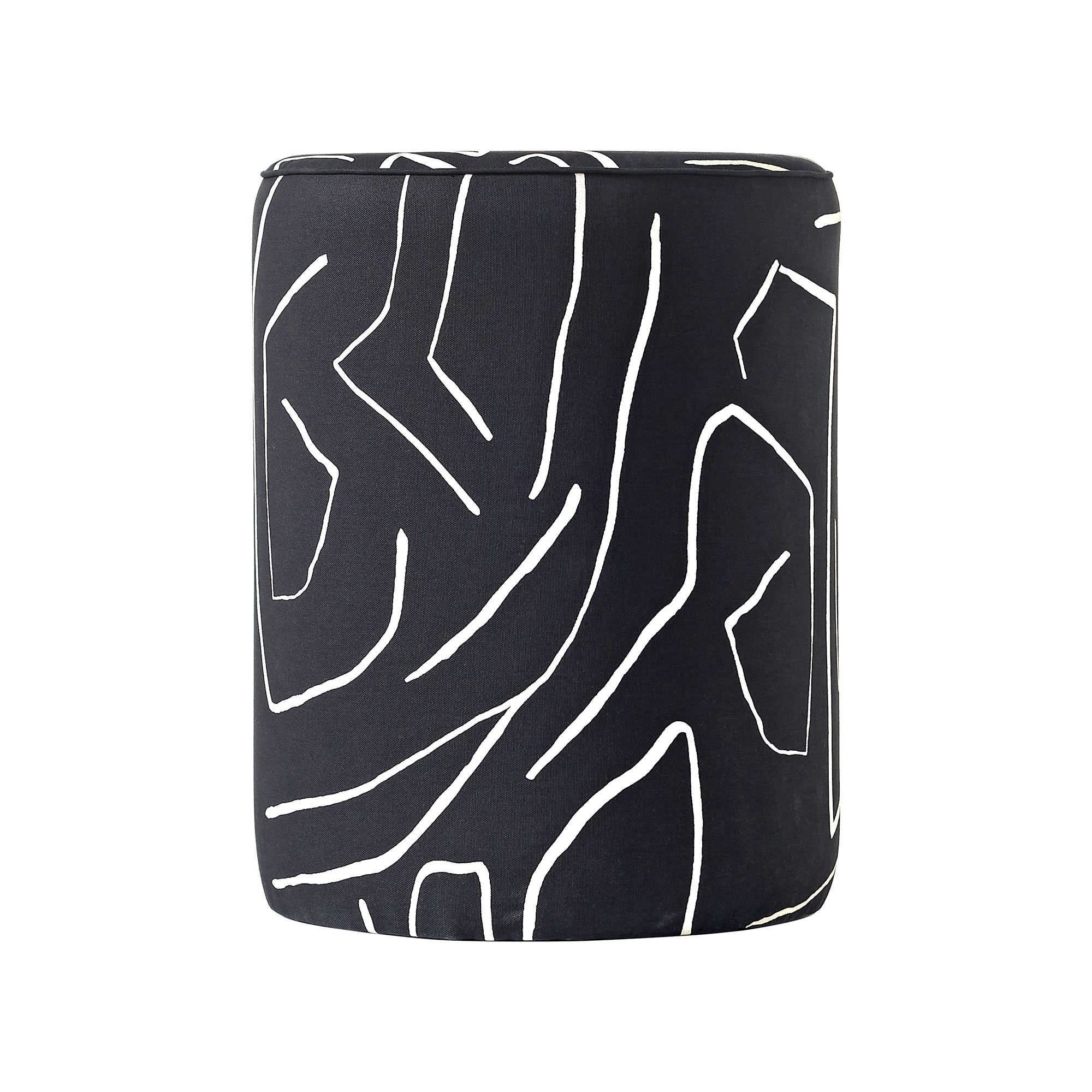Renwil Artak Indoor Cotton Stool, Black