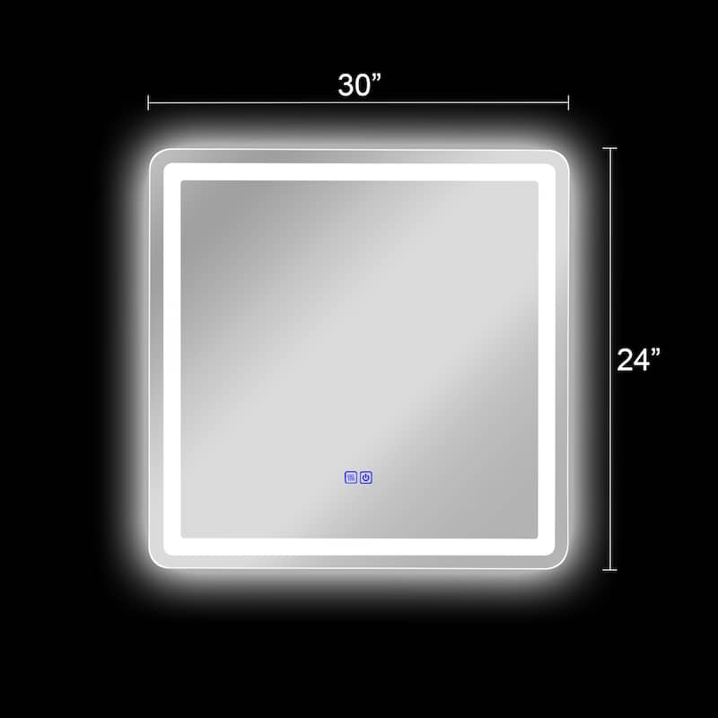 Frameless Wall Mounted LED Bathroom Mirror - Colorless