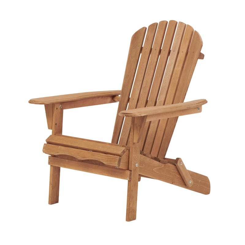 Outdoor Wooden Folding Adirondack Chair Set of 2 with Pre-Assembled BackRest, for Garden Backyard Porch Pool