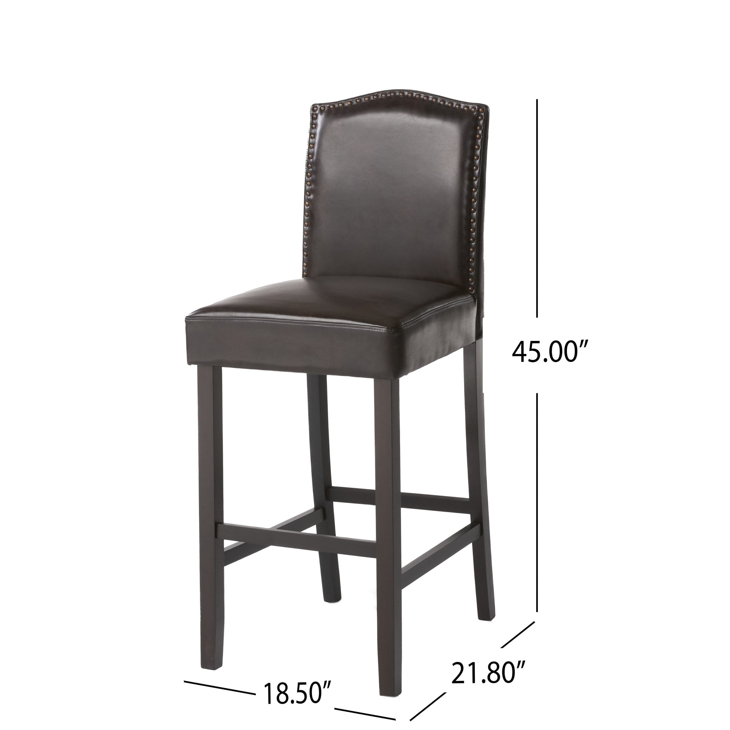 Logan Bonded Leather Backed Barstool (Set of 2) by Christopher Knight Home
